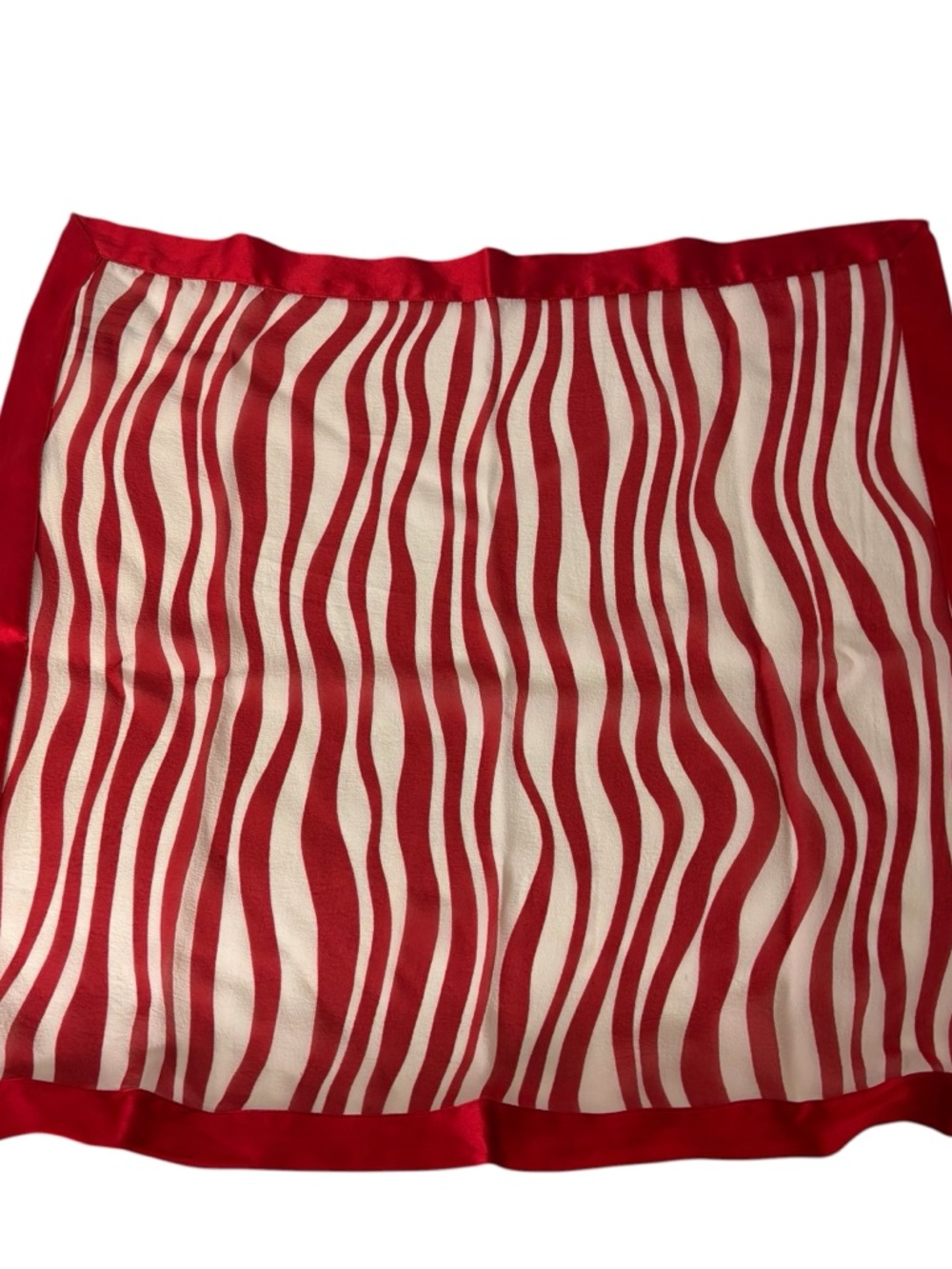 Nordstrom 100 % Silk Scarf Made Italy  Red / White 18”X18”. - Picture 2 of 5